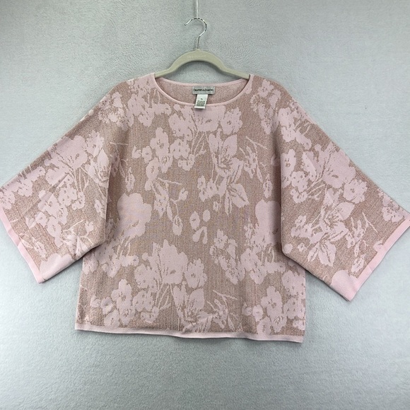 Draper’s & Damons Women’s Pullover Sweater XL Pink 3/4 Sleeves Beautiful EUC - Picture 3 of 8